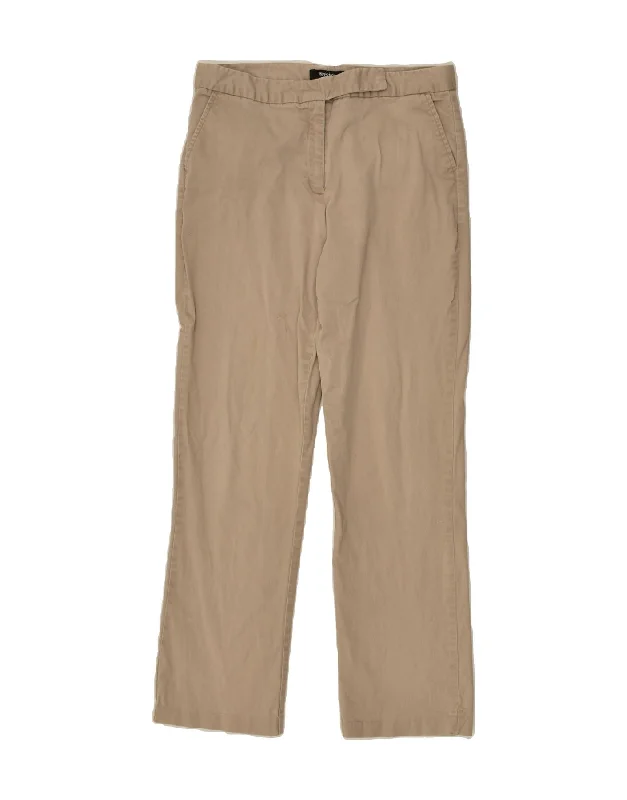 MOSSIMO Womens Straight Chino Trousers UK 14 Large 32 L30  Brown Cotton Trousers Office Stylish