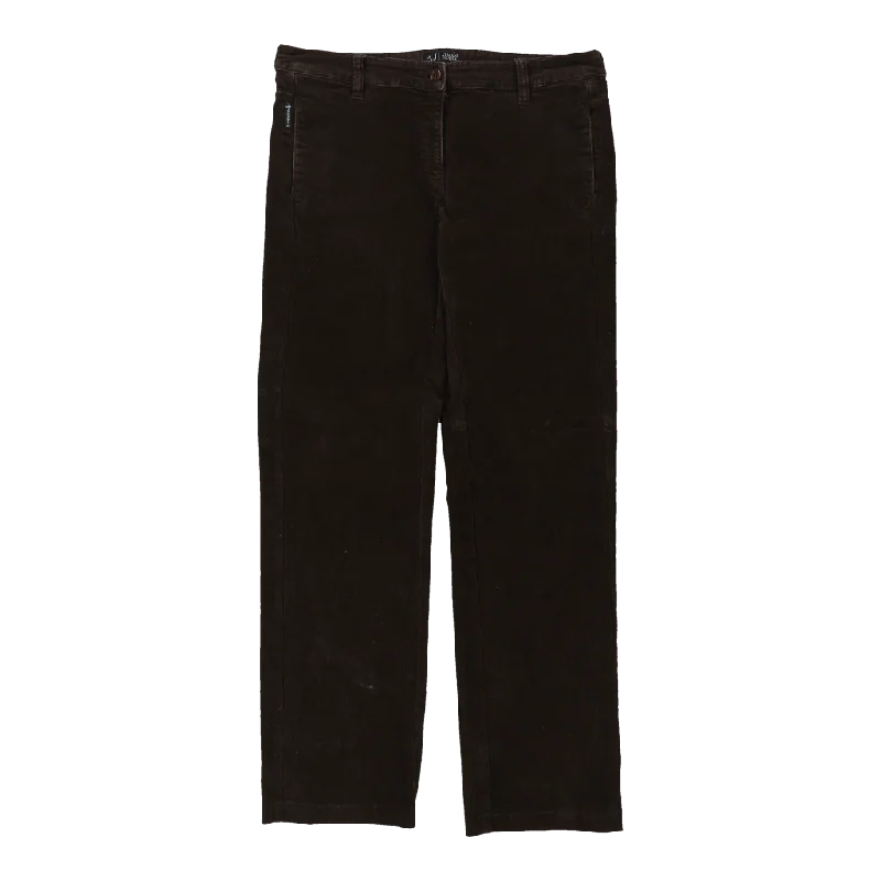 Armani Jeans Cord Trousers - 34W UK 12 Brown Cotton Trousers versatile all-occasion