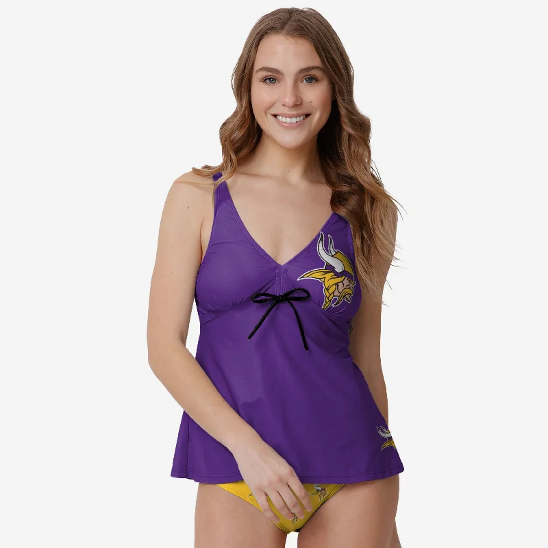 Minnesota Vikings Womens Summertime Solid Tankini tie dye tank