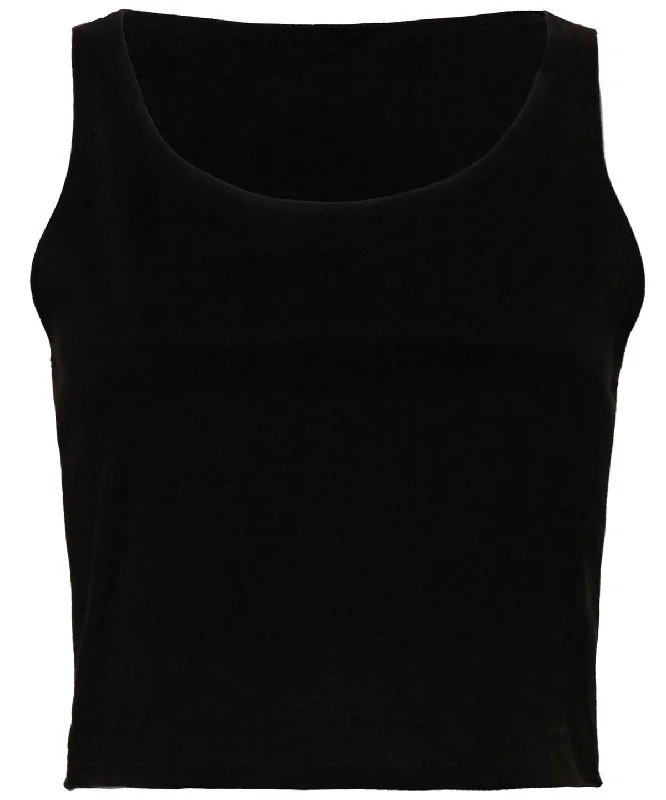 Black - Women's polycotton crop top Machine Wash Dry Clean Hand Wash