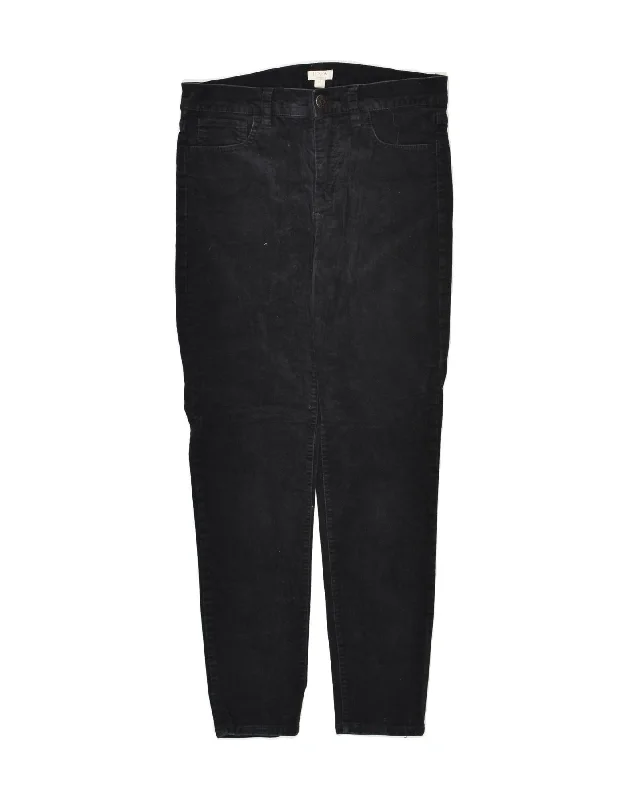 J. CREW Womens Slim Casual Trousers W27 L26  Black Cotton Trousers Tapered Slim Fit