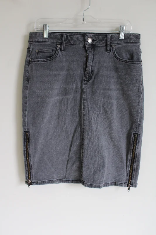 Simply Vera Wang Gray Denim Side Zip Fitted Skirt | 10 linen skirt natural