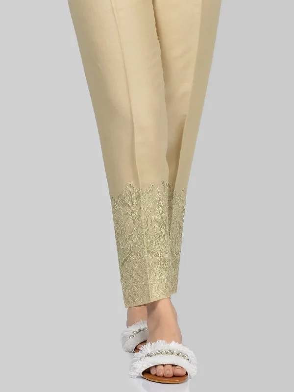 Embroidered Satin Trouser Trousers Floral Bohemian
