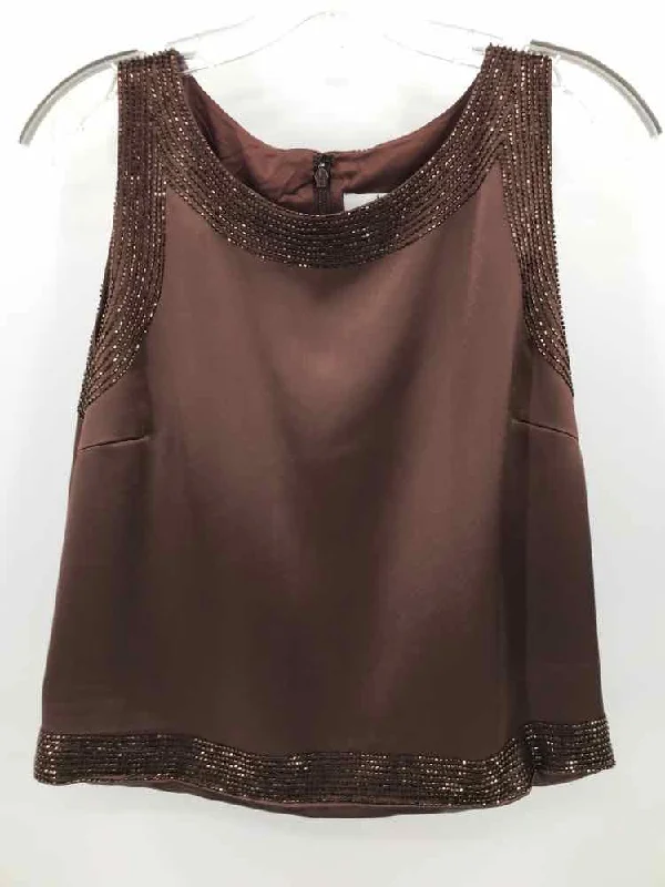 Pre-Owned B'zar Brown Size 12 Tank Top silver tank top