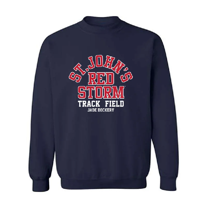 St. Johns - NCAA Women's Track & Field : Jade Dockery - Classic Fashion Shersey Crewneck Sweatshirt Hoodie with Zipper Versatile Modern