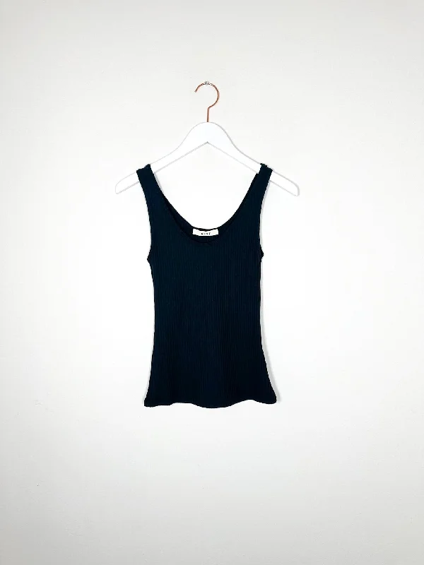 6397 - Luiza Tank - Black summer tank top