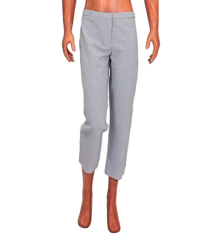 Cropped Plaid Straight Leg Trousers Trousers Leisure Comfortable