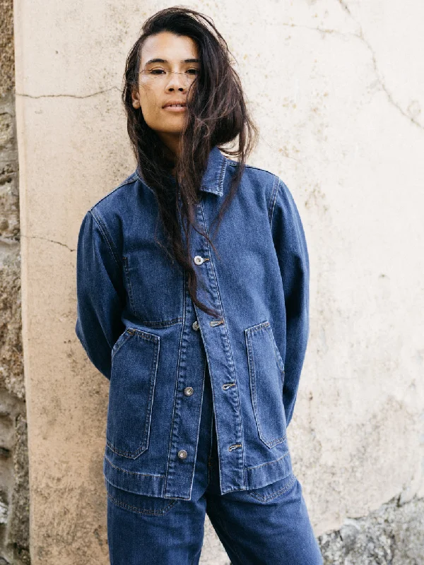 Women's Yarrel Denim Chore Jacket Cardigan Sweater Pullover