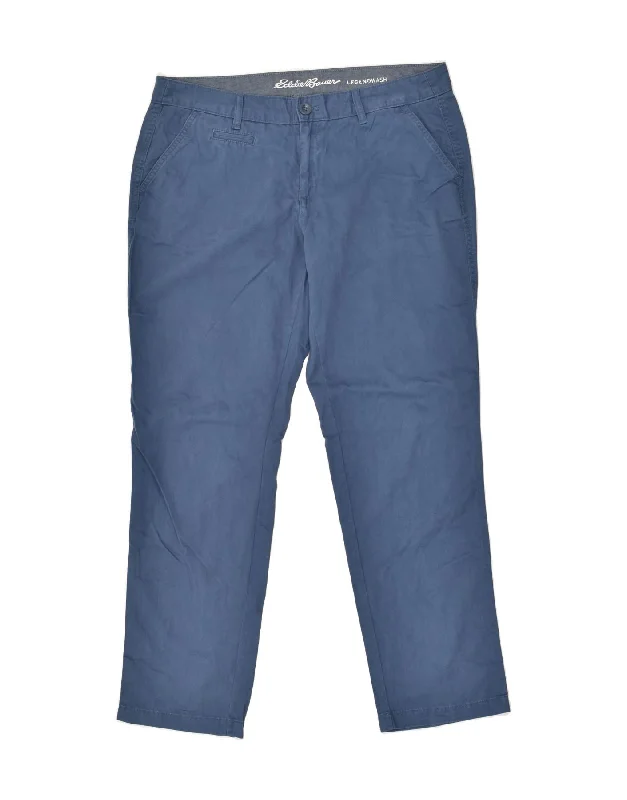 EDDIE BAUER Womens Tapered Casual Trousers US 14 XL W36 L31  Blue Cotton Trousers versatile functional