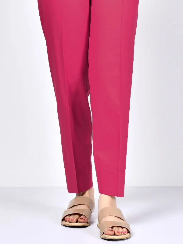 Satin Straight Trouser - Shocking Pink Trousers Denim Blue