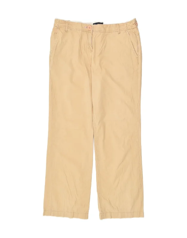 CREW CLOTHING Womens Straight Casual Trousers UK 14 Large W35 L31 Beige Trousers Office Stylish
