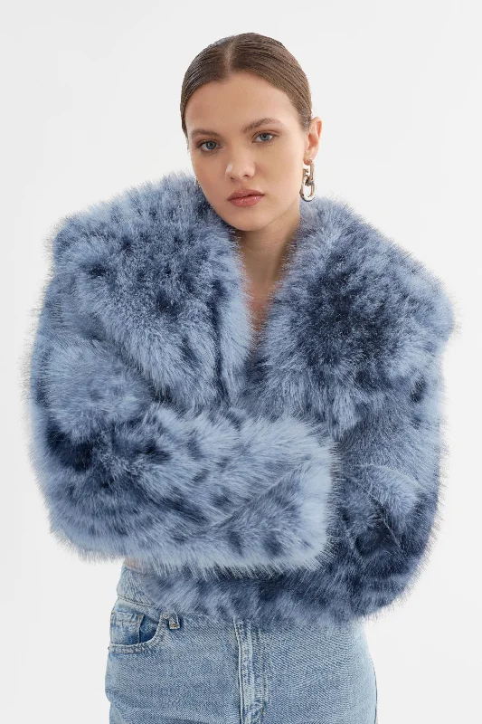 DANIKA LEO | Faux Fur Crop Jacket Jacket Blazer Coat