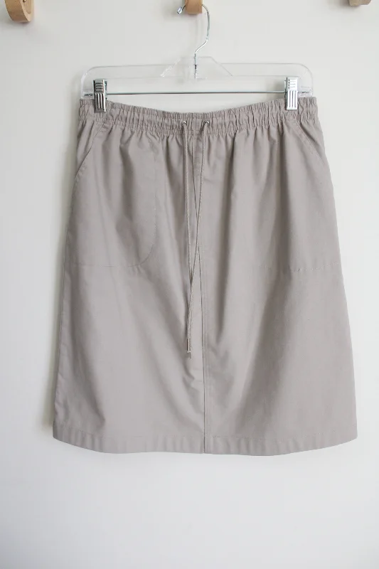 Hasting & Smith Khaki Skirt | M Petite ribbed skirt waist