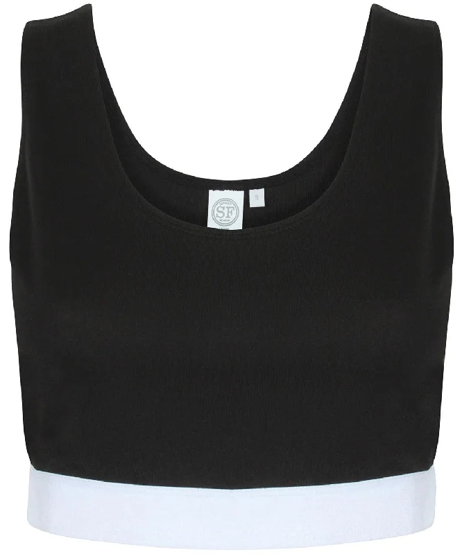 Black/White - Women's fashion crop top Fashionable Trendy Casual