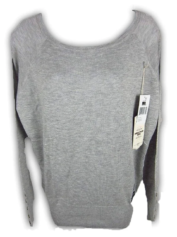 Realtree Girl Women's Sophia Long Sleeve Sweater Shirt, Grey, Medium Fitted Loose Oversized