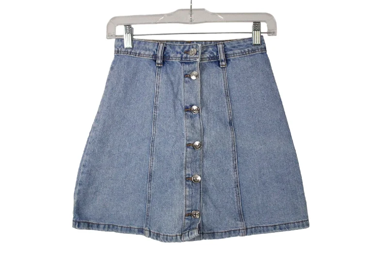 Divided Denim Skirt | 0 silk skirt smooth