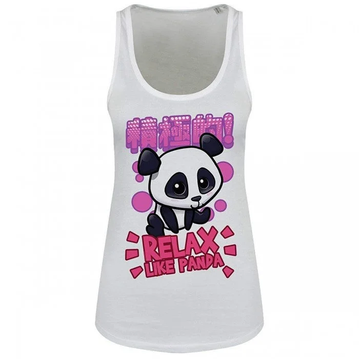 Handa Panda Ladies/Womens Relax Like Panda Floaty Tank cropped tank top