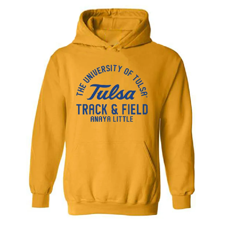 Tulsa - NCAA Women's Track & Field : Anaya Little - Classic Fashion Shersey Hooded Sweatshirt Hoodie with Back Slit Movement Comfort