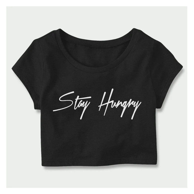 Stay Hungry Crop Top B/W Chenille Fabric Brocade Fabric Lace Fabric