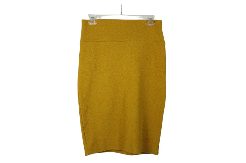 LuLaRoe Mustard Skirt | S zip skirt side