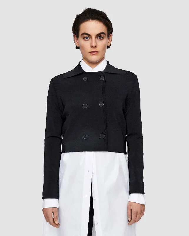 MILANO SHORT JACKET / BLACK One-Shoulder Jacket Off-the-Shoulder Jacket Asymmetrical Jacket