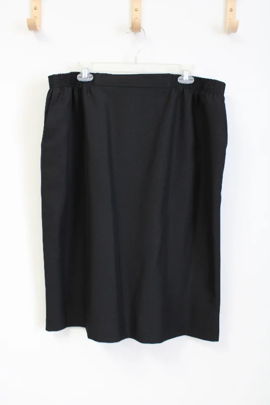Alfred Dunner Black Skirt | 20W linen skirt natural