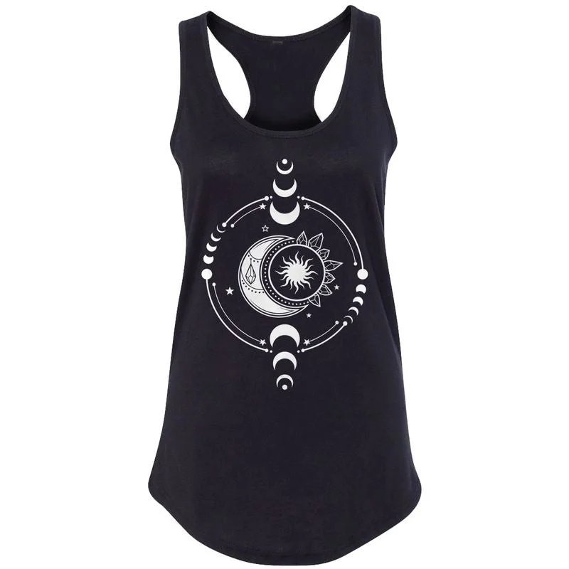 Moon recharge (New Moon) Racerback Tank - infused with Moonstone, Labradorite & Amethyst relaxed fit tank