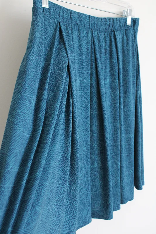 Lularoe Blue Patterned Skirt | L floral skirt print