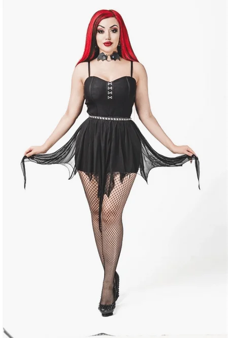 Necessary Evil Persephone Bat Wings Layer Top Or Skirt vintage skirt charm