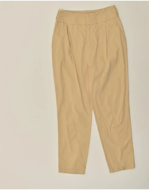 MASSIMO DUTTI Womens Slim Fit Chino Trousers US 8 Medium W28 L28 Beige Trousers Low Rise Relaxed