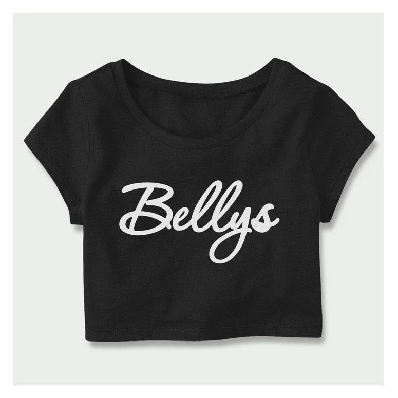 Bellys Crop Top B/W Cotton Fabric Linen Fabric Terry Fabric