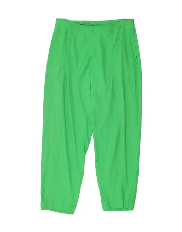 VINTAGE Womens Tapered Casual Trousers W30 L26 Green Trousers Formal Black