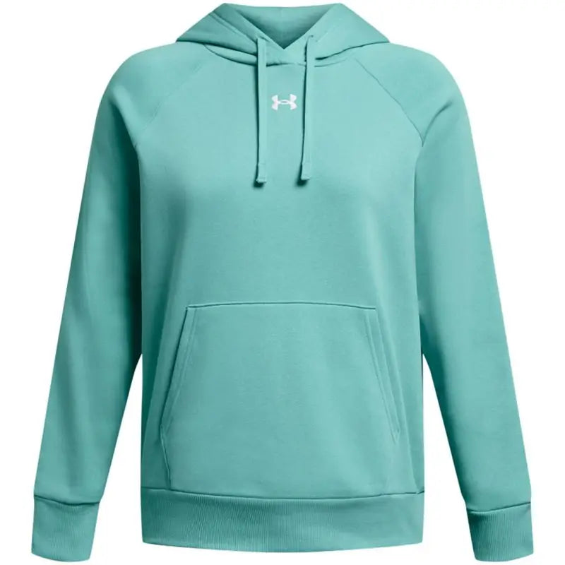 Under Armour Women's Rival Fleece Hoodie - Mint Green, Soft Insulated, Loose Fit, Raglan Sleeves Hoodie with High-Low Hem Asymmetrical Trendy