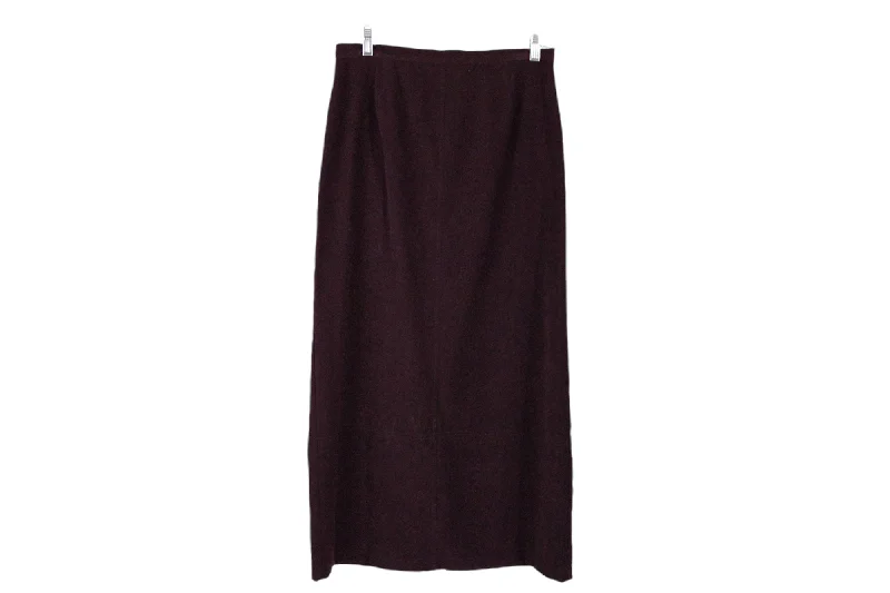 Norton McNaughton Burgundy Suede Finish Skirt | 10 lace skirt intricate