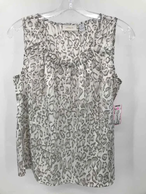 Pre-Owned Chico's White Size Small Tank Top print tank top