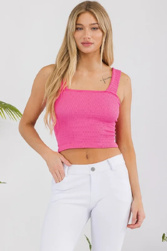 Women’s Seamless Textured Crop Tank playful tank top