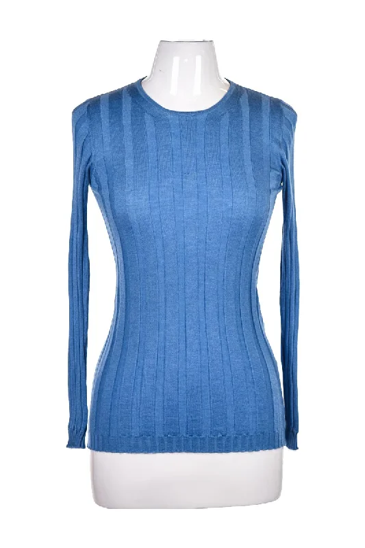 Blue ribbed sweater Soft Cozy Warm