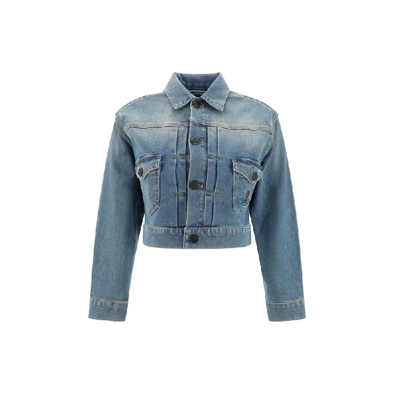 Vivienne Westwood blue Marlene Women's Jacket Boat Neck Shawl Collar Notched Collar
