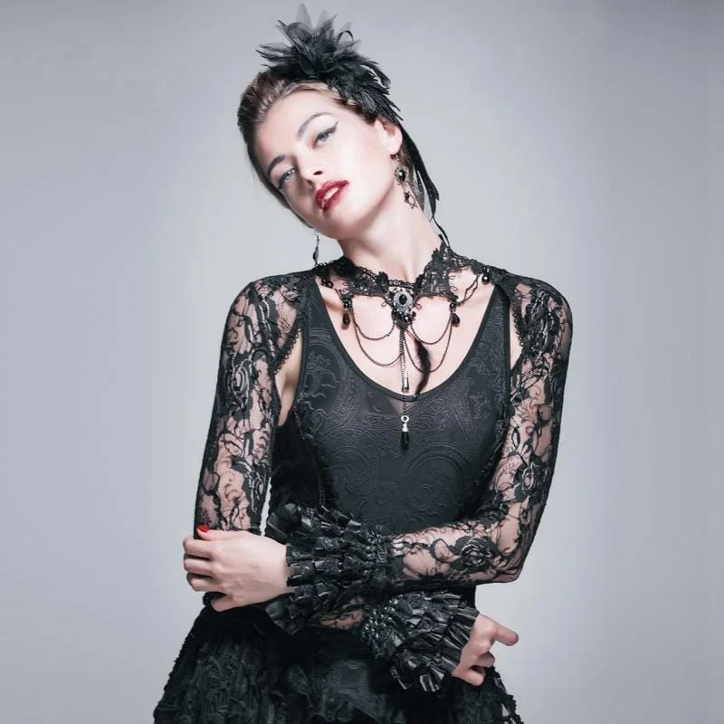 Women's Goth Bolero Jacket Bomber Jacket Anorak Windbreaker