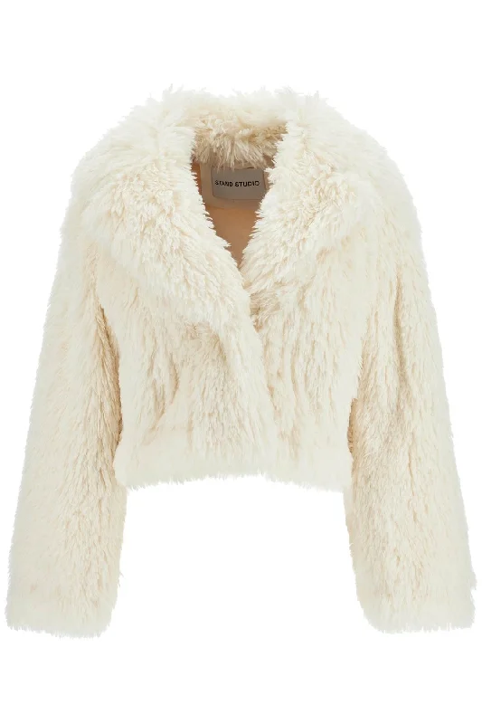samara faux fur jacket 61701 9157 OFF WHITE Insulated Jacket Fitted Jacket Loose Jacket