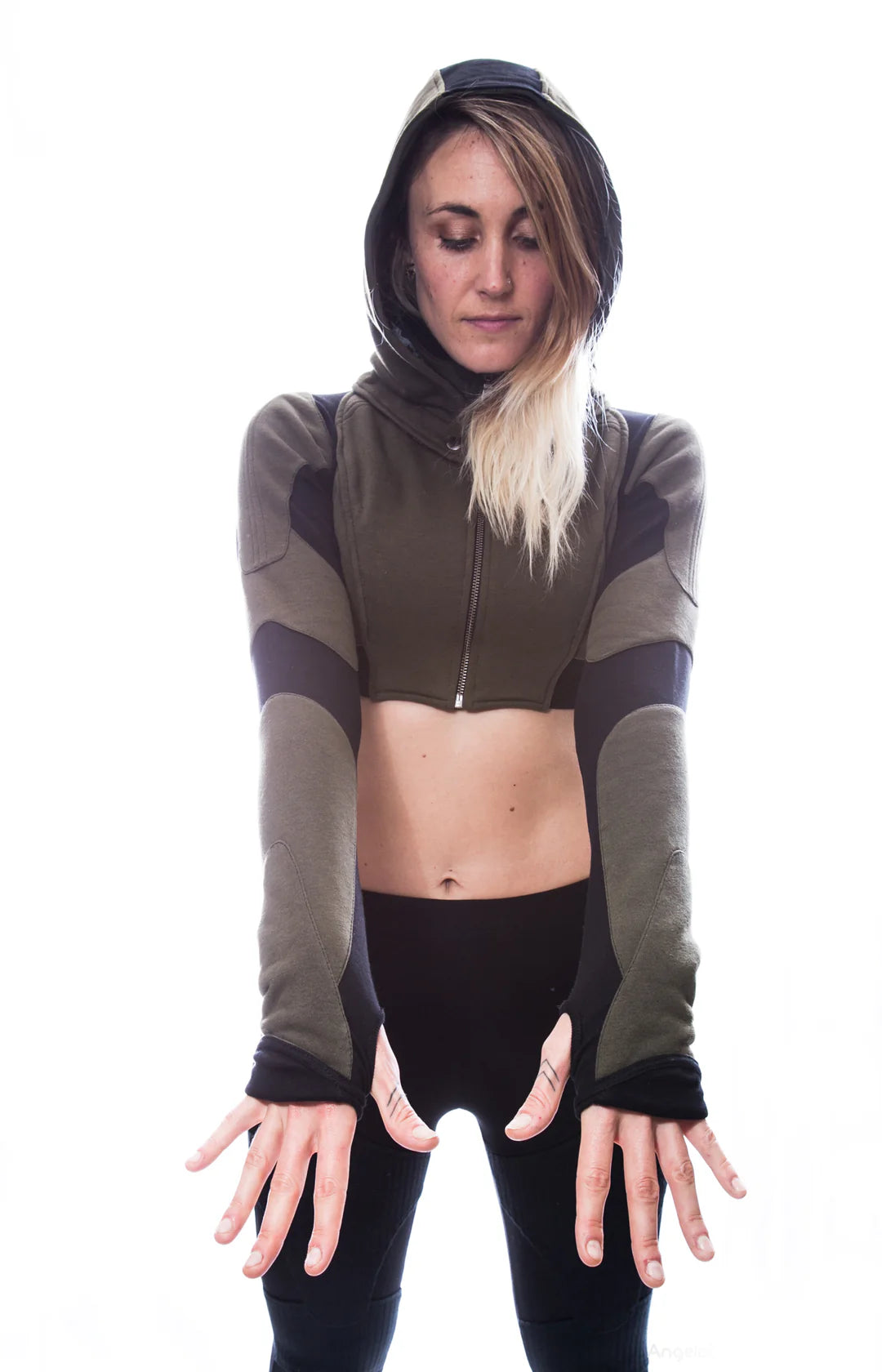 Freq G Hooded Crop Jacket Mesh Jacket Canvas Jacket Denim Jacket