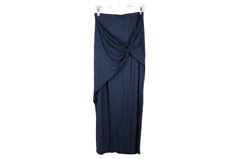 Joe B Blue Wrap Fitted Maxi Skirt | L corduroy skirt textured