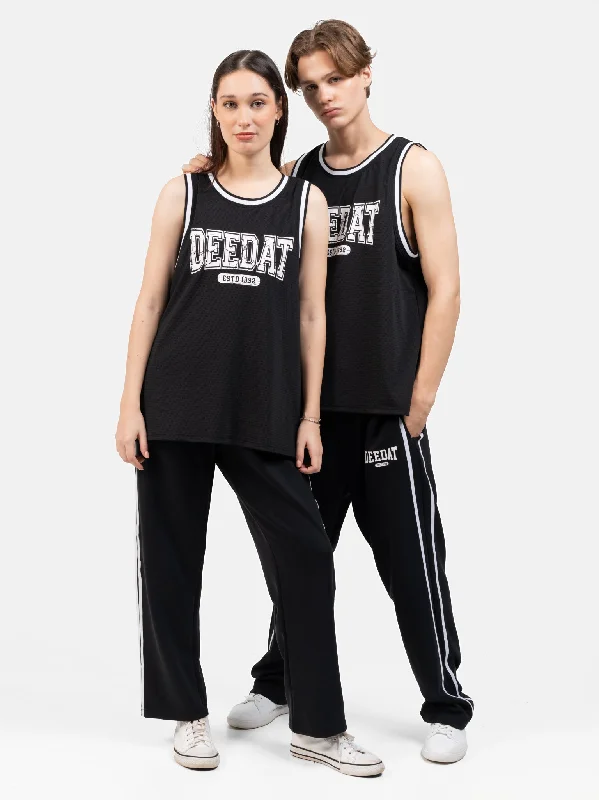 DEEDAT VARSITY Oversized Tank Top - Black bright tank top