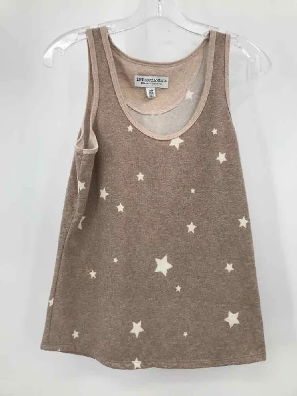 Pre-Owned Karen Neuburger Tan Size Small Printed Tank Top adorable tank top