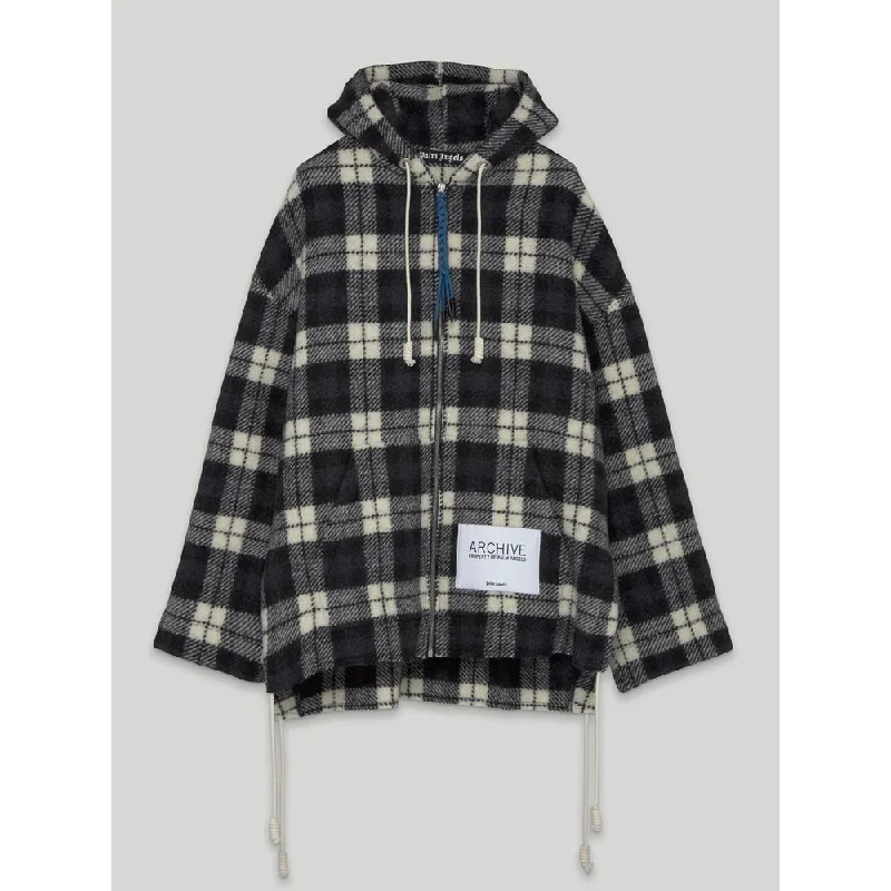 Archival Check Cashmere Hooded Jacket Nylon Jacket Polyester Jacket Spandex Jacket