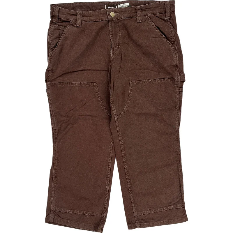 Carhartt BN2323-W Loose Fit Cargo Trousers - 33W 23L - Brown Cotton Blend Trousers chic elegant