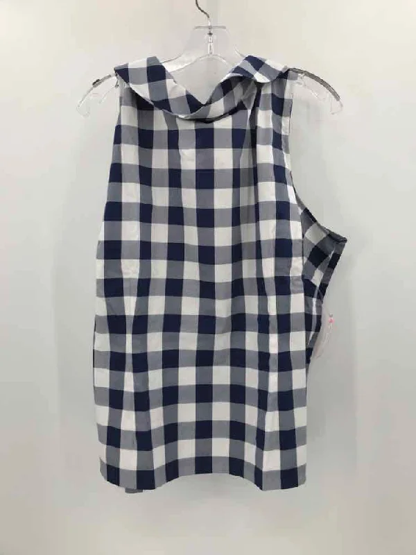 Pre-Owned Talbots Navy Size 22W Gingham Tank Top mesh tank top