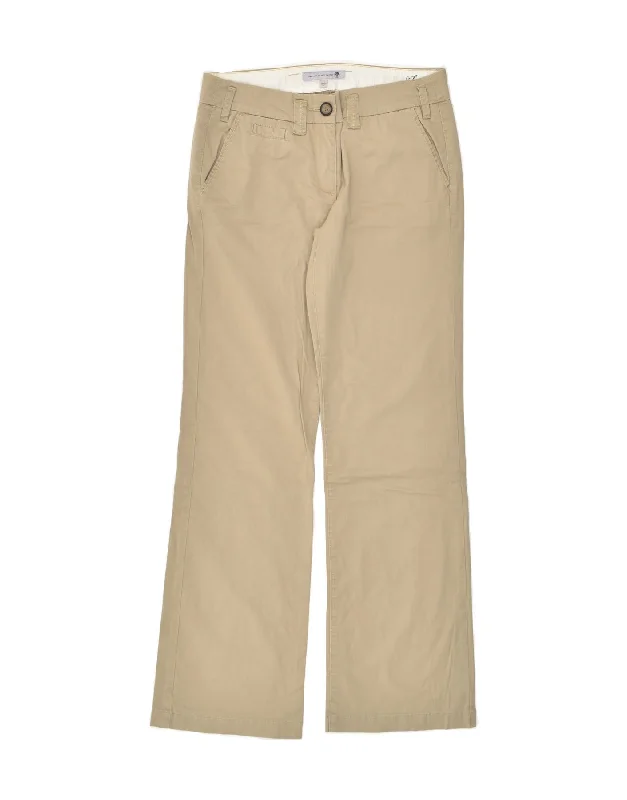 FAT FACE Womens Straight Chino Trousers UK 10 Small W32 L31 Beige Cotton Trousers Fall Fleece