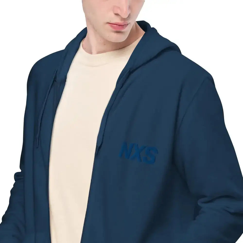 Nexellus unisex zip hoodie Hoodie with Drawstring Waist Adjustable Fitted