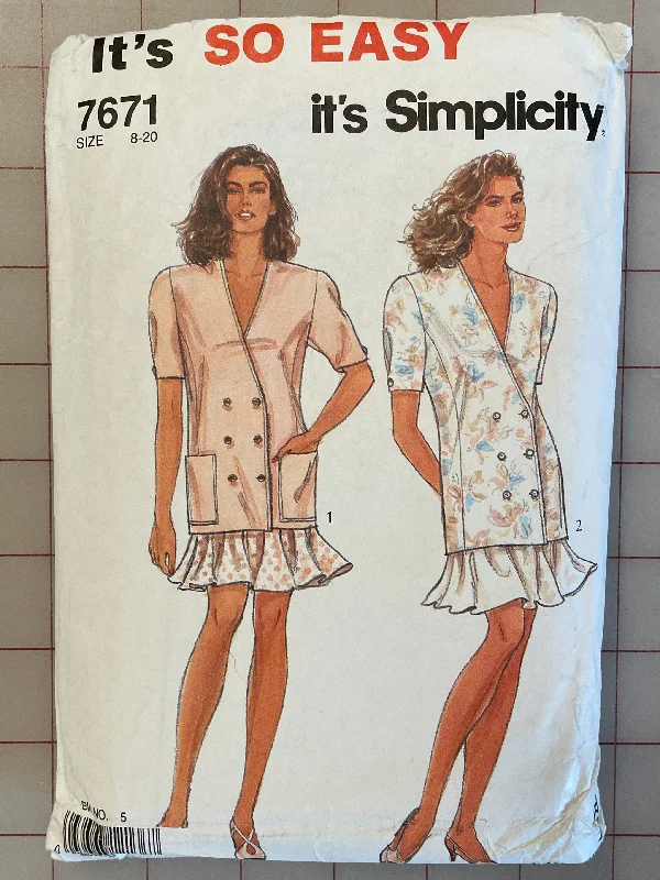 1991 Simplicity 7671 Pattern - Women's Jacket and Skirt Satin Jacket Silk Jacket Chiffon Jacket